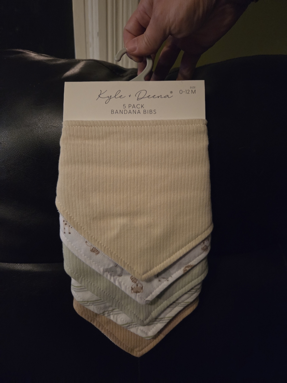 Kyle + Deena Neutral Bandana Bibs - 5 Pack (Cream & Soft Greens)